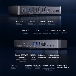 Orico Stacja dokująca USB-C 10Gbps z DisplayLink 4x ekran 4K… | PartsPC.pl