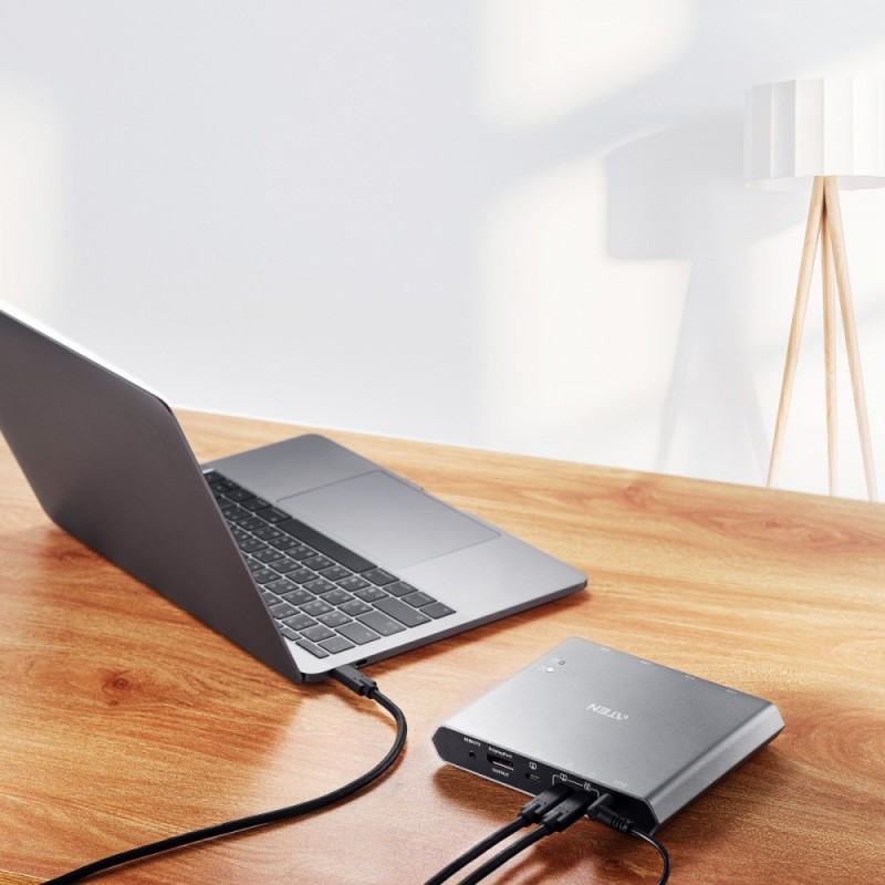 Przełącznik 2-Port 4K DP USB-C KVM Dock Switch with Power | PartsPC.pl
