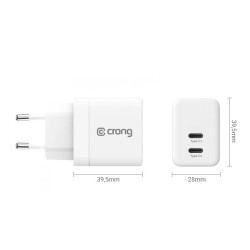Ultra Compact GaN Ładowarka sieciowa 2x USB-C 35W PD 3.0 z P… | PartsPC.pl