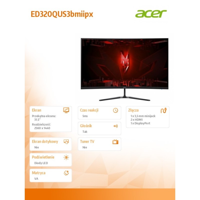 Monitor 31.5 cala Nitro ED320QUS3bmiipx | PartsPC.pl