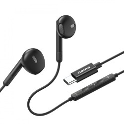 Słuchawki douszne classy USB-C czarne | PartsPC.pl