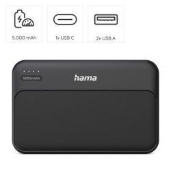 Power pack 5000 mAh 2xUSB-A antracyt | PartsPC.pl