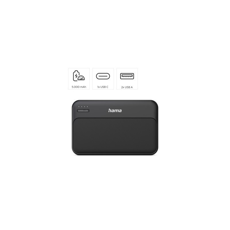 Power pack 5000 mAh 2xUSB-A antracyt | PartsPC.pl