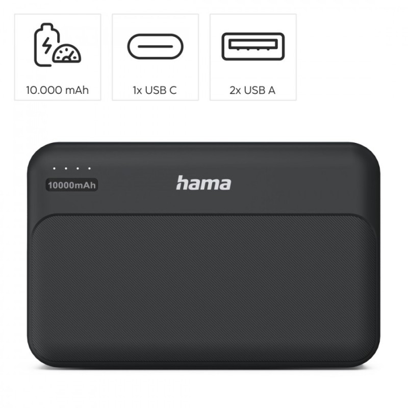 Power pack 10000mAh 2xUSB-A antracyt | PartsPC.pl