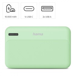 Power pack 10000mAh 2xUSB-A zielony | PartsPC.pl