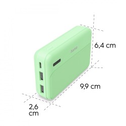 Power pack 10000mAh 2xUSB-A zielony | PartsPC.pl