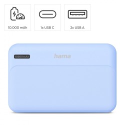 Power pack 10000 mAh 2xUSB-A niebieski | PartsPC.pl