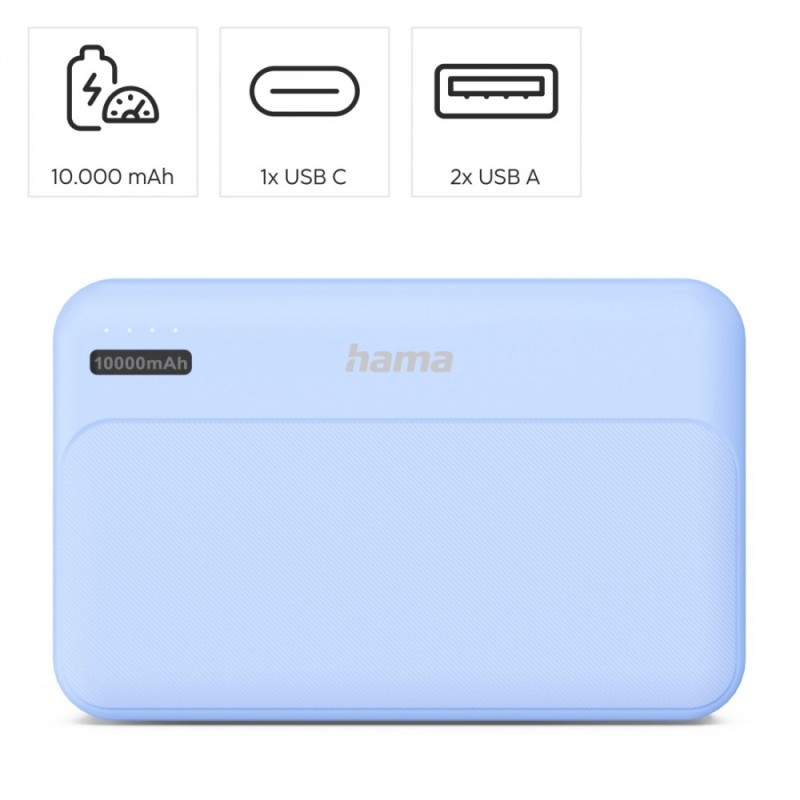 Power pack 10000 mAh 2xUSB-A niebieski | PartsPC.pl