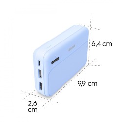 Power pack 10000 mAh 2xUSB-A niebieski | PartsPC.pl