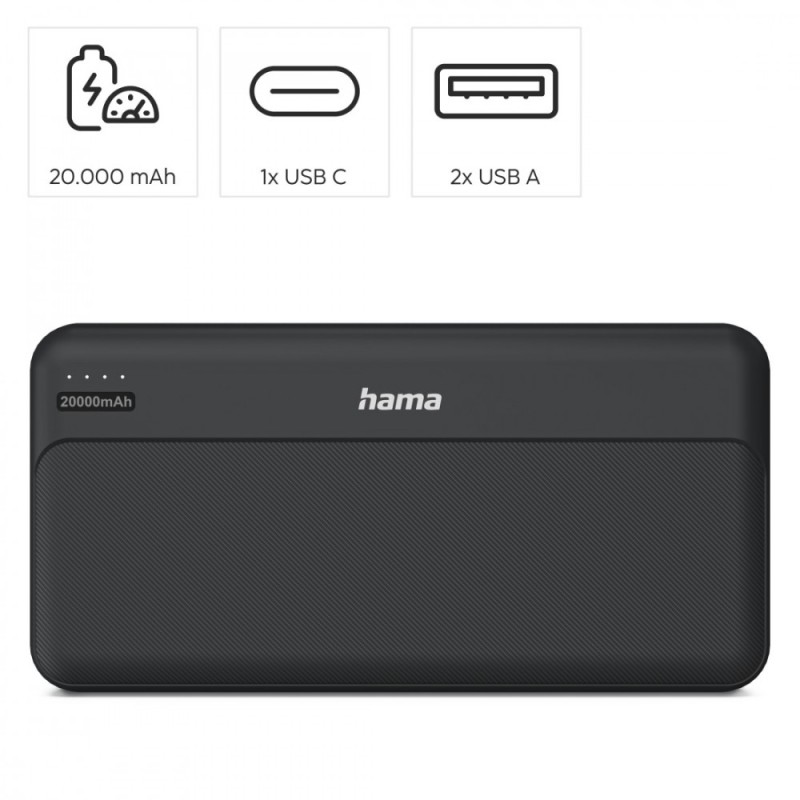 Power pack 20000 mAh 2xUSB-A antracyt | PartsPC.pl