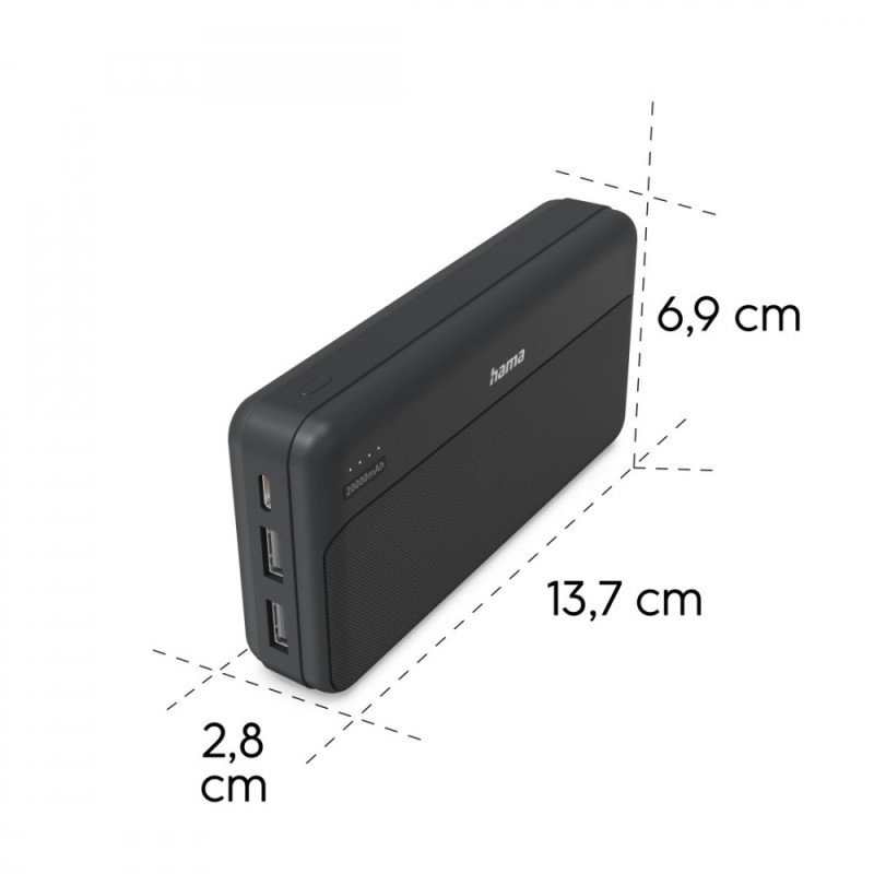 Power pack 20000 mAh 2xUSB-A antracyt | PartsPC.pl