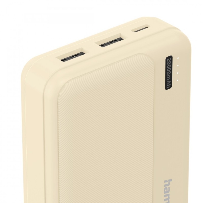 Power pack 20000 mAh 2xUSB-A piaskowy | PartsPC.pl