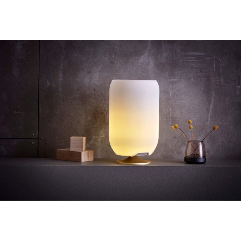 Lampa LED z głośnikiem i coolerem na napoje Atmos silver