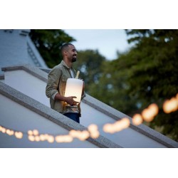 Lampa LED z głośnikiem i coolerem na napoje Atmos silver