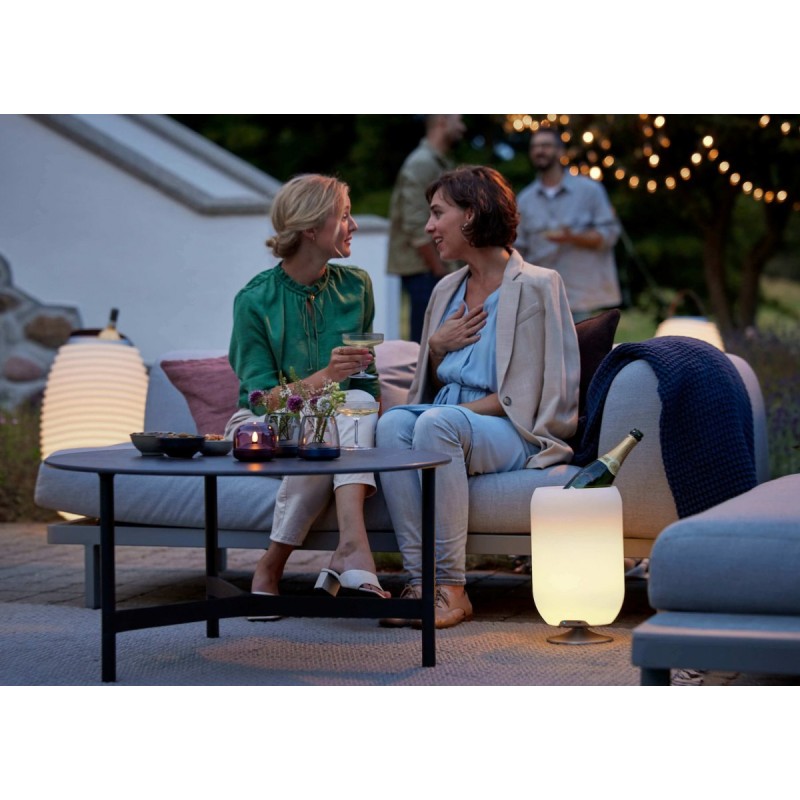 Lampa LED z głośnikiem i coolerem na napoje Atmos silver