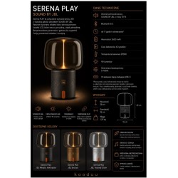 Lampa przenośna z głośnikiem Serena Play szara