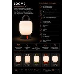 Lampa przenośna akumulatorowa LOOME biała