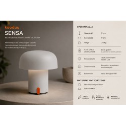 Lampa przenośna akumulatorowa SENSA biała