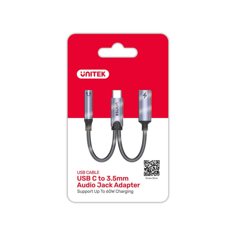 Unitek Adapter USB-C na 3,5 mm (audio) z funkcją PD | PartsPC.pl
