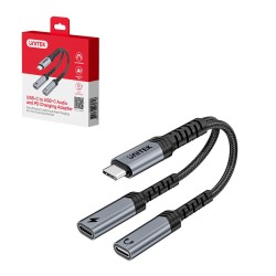 Unitek Adapter audio i ładowania PD USB-C do USB-C 15 cm | PartsPC.pl