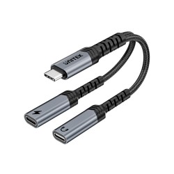 Unitek Adapter audio i ładowania PD USB-C do USB-C 15 cm | PartsPC.pl