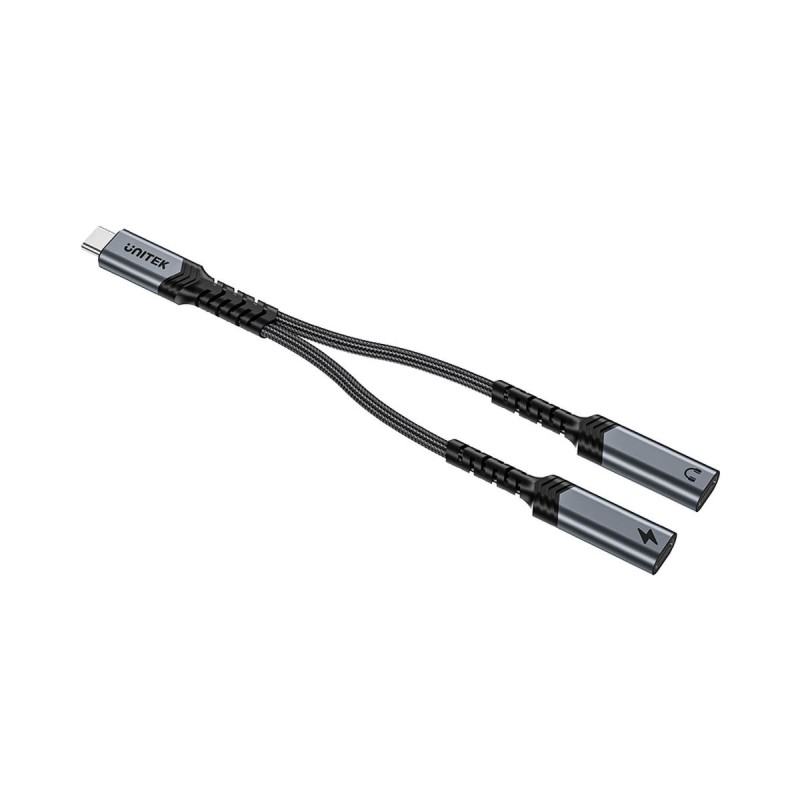Unitek Adapter audio i ładowania PD USB-C do USB-C 15 cm | PartsPC.pl
