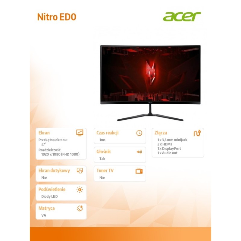 Monitor 27 cali Nitro ED270W0b ED270W0bmiipx | PartsPC.pl