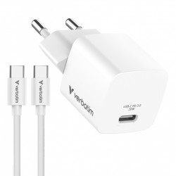 Ładowarka uniwersalna Mini GaN 20W z kablem 1m, USB-C P.D 3.0