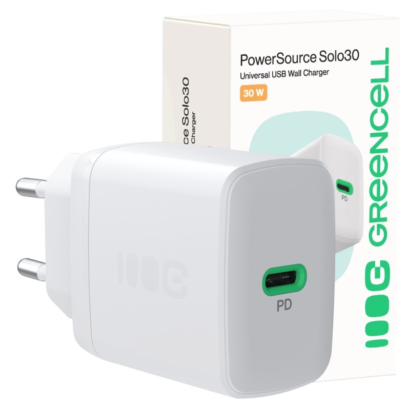 Ładowarka sieciowa USB 30W 1x USB-C BIAŁA | PartsPC.pl