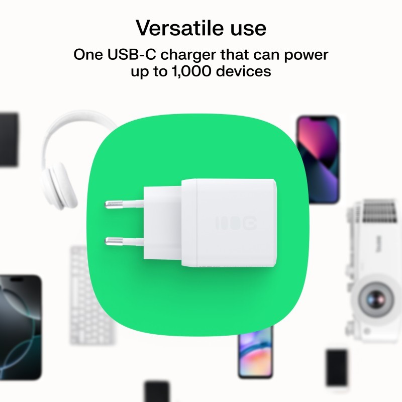 Ładowarka sieciowa USB 30W 1x USB-C BIAŁA | PartsPC.pl