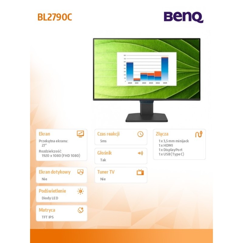 Benq Monitor 27 cali BL2790C LED 5ms/IPS/HDMI/144Hz | PartsPC.pl