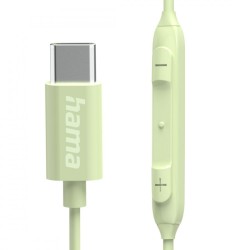Słuchawki dokanałowe curly usb-c zielone | PartsPC.pl