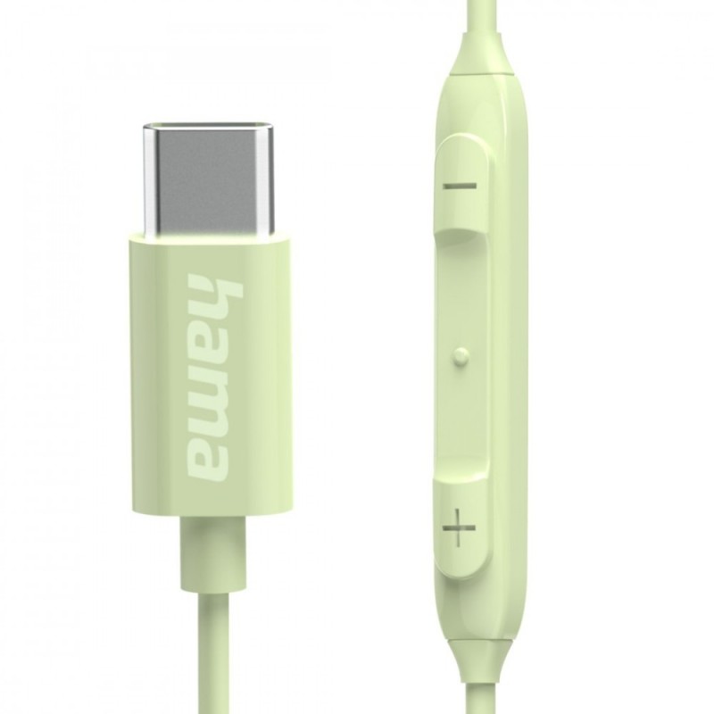 Słuchawki dokanałowe curly usb-c zielone | PartsPC.pl