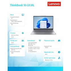 Notebook ThinkBook 16 G8 21SK008QPB W11Pro Ultra 7 255H/16GB… | PartsPC.pl