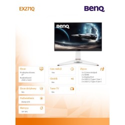 Benq Monitor 27 cali EX271Q 2K IPS IPS/180Hz/2K/Gaming | PartsPC.pl