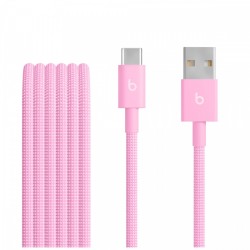 Przewód pleciony Beats USB-A na USB-C (1,5 m) - turboróżowy | PartsPC.pl