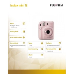 Aparat Instax mini 12 różowy | PartsPC.pl