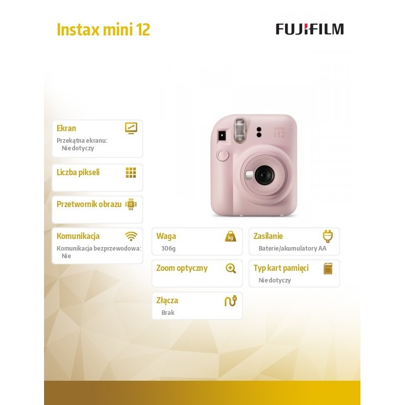 Aparat Instax mini 12 różowy | PartsPC.pl