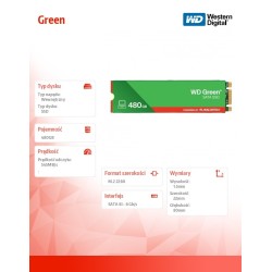 Dysk SSD Green SSD 480GB SATA M.2 2280 WDS480G3G0B | PartsPC.pl
