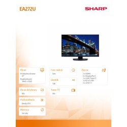 Sharp Monitor MultiSync EA272U 27 cali czarny | PartsPC.pl
