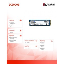 Kingston Dysk SSD DC2000B 480GB PCIe 4.0 NVMe M.2 | PartsPC.pl