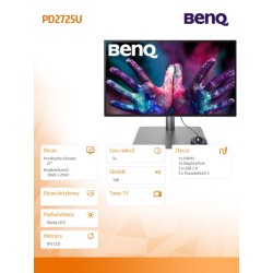 Benq Monitor 27 PD2725U LED 5ms/4K/IPS/HDMI/DP/USB | PartsPC.pl