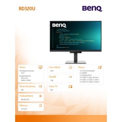 Benq Monitor 31.5 cala RD320U 4K LED 5ms/60Hz/IPS | PartsPC.pl