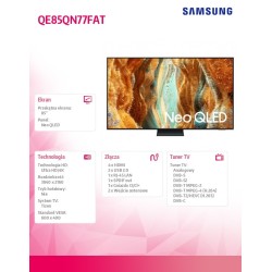 Telewizor Neo QLED 85 cali QE85QN77FATXXH | PartsPC.pl