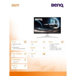 Benq Monitor 27 cali EX271 1ms IPS/180Hz/FullHD/Gaming | PartsPC.pl