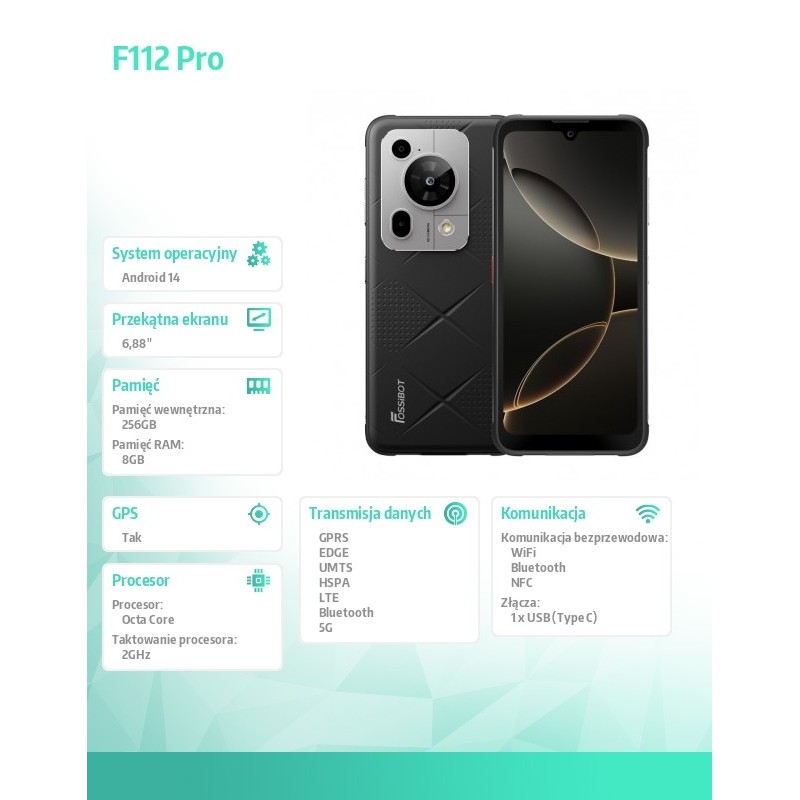 Fossibot Smartfon F112 Pro black | PartsPC.pl