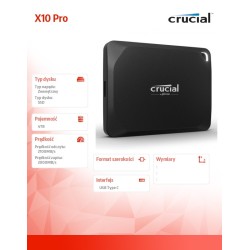 Crucial Dysk SSD Pro X10 4TB USB-C 3.2 Gen2 2x2 | PartsPC.pl