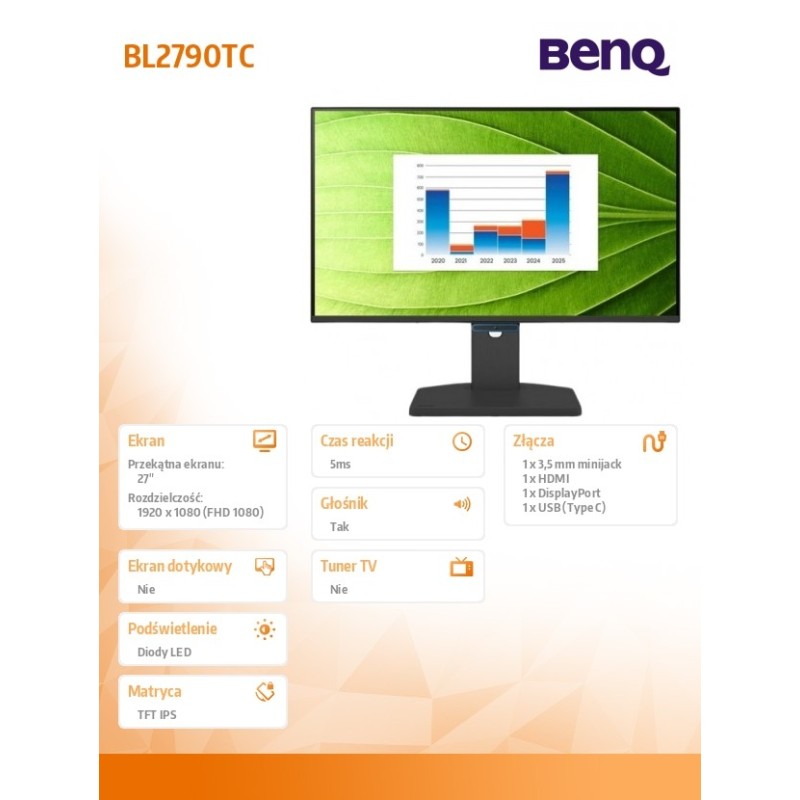 Benq Monitor 27 cali BL2790TC LED 5ms/IPS/HDMI/144Hz | PartsPC.pl