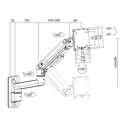 Uchwyt do monitora 17-49 cali, aluminiowy, max 20kg | PartsPC.pl
