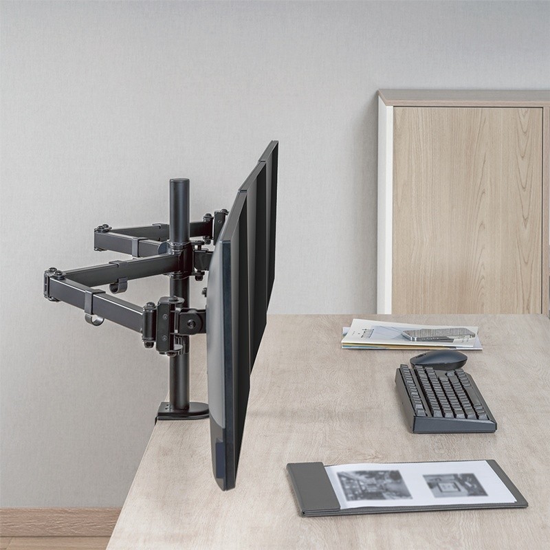 Uchwyt na 3 monitory 17 -27 cali, max 7kg na ramie | PartsPC.pl